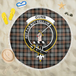 1sttheworld Blanket - Gunn Weathered Clan Tartan Crest Tartan Beach Blanket A7 | 1sttheworld
