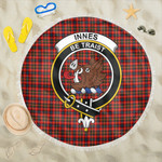 1sttheworld Blanket - Innes Modern Clan Tartan Crest Tartan Beach Blanket A7 | 1sttheworld