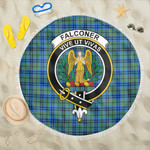 1sttheworld Blanket - Falconer Clan Tartan Crest Tartan Beach Blanket A7 | 1sttheworld