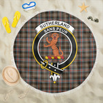 1sttheworld Blanket - Sutherland Weathered Clan Tartan Crest Tartan Beach Blanket A7 | 1sttheworld