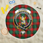 1sttheworld Blanket - Stewart Atholl Modern Clan Tartan Crest Tartan Beach Blanket A7 | 1sttheworld
