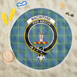 1sttheworld Blanket - MacIntyre Hunting Ancient Clan Tartan Crest Tartan Beach Blanket A7 | 1sttheworld