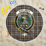 1sttheworld Blanket - MacLaren Weathered Clan Tartan Crest Tartan Beach Blanket A7 | 1sttheworld