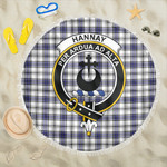 1sttheworld Blanket - Hannay Modern Clan Tartan Crest Tartan Beach Blanket A7 | 1sttheworld