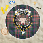 1sttheworld Blanket - MacFarlane Hunting Modern Clan Tartan Crest Tartan Beach Blanket A7 | 1sttheworld