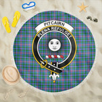 1sttheworld Blanket - Pitcairn Hunting Clan Tartan Crest Tartan Beach Blanket A7 | 1sttheworld