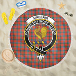 1sttheworld Blanket - Sinclair Ancient Clan Tartan Crest Tartan Beach Blanket A7 | 1sttheworld