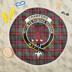 1sttheworld Blanket - Crawford Modern Clan Tartan Crest Tartan Beach Blanket A7 | 1sttheworld