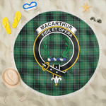 1sttheworld Blanket - MacArthur Ancient Clan Tartan Crest Tartan Beach Blanket A7 | 1sttheworld