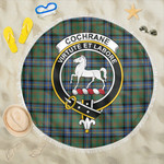 1sttheworld Blanket - Cochrane Ancient Clan Tartan Crest Tartan Beach Blanket A7 | 1sttheworld