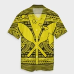 AmericansPower Shirt - Hawaiian Kanaka Polynesian Tribal Hawaiian Shirt Reggae Color Yellow