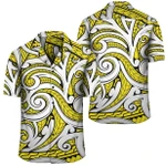 AmericansPower Shirt - Polynesian Maori Ethnic Ornament Yellow Hawaiian Shirt