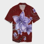 AmericansPower Shirt - Hawaiian Plumeria Violet Polynesian Red Hawaiian Shirt