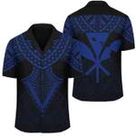 AmericansPower Shirt - Hawaii Polynesian Limited Hawaiian Shirt Tab Style Blue