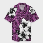 AmericansPower Shirt - Hawaiian Plumeria Tribal Polynesian Hawaiian Shirt Pink