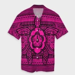 AmericansPower Shirt - Hawaiian Turtle Polyensian Tribal Hawaiian Shirt Pink