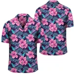 AmericansPower Shirt - Tropical Flowers With Hummingbirds Palm Leaves Hawaiian Shirt