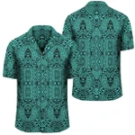AmericansPower Shirt - Polynesian Lauhala Mix Turquoise Hawaiian Shirt