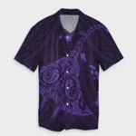 AmericansPower Shirt - Hawaiian Map Kanaka Manta Ray Polynesian Hawaiian Shirt Purple