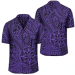 AmericansPower Shirt - Polynesian Hawaiian Style Tribal Tattoo Violet Hawaiian Shirt
