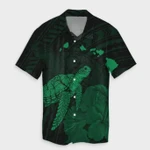 AmericansPower Shirt - Hawaii Polynesian Hibiscus Turtle Map Hawaiian Shirt Green