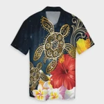 AmericansPower Shirt - Hawaii Honu Hibiscus Galaxy Hawaiian Shirt