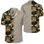 AmericansPower Shirt - Hawaii Watercolor Flamingos Palm Trees Beautiful Seamless Lauhala Moiety Hawaiian Shirt
