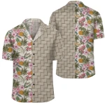 AmericansPower Shirt - Tropical Pineaapple Lauhala Moiety Hawaiian Shirt