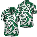 AmericansPower Shirt - Polynesian Maori Ethnic Ornament Green Hawaiian Shirt