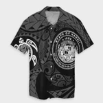 AmericansPower Shirt - Hawaiian Coat Of Arms Turtle Polynesian Hawaiian Shirt White