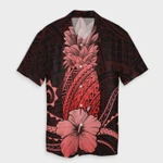 AmericansPower Shirt - Hawaii Polynesian Pineapple Hibiscus Hawaiian Shirt Red