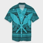 AmericansPower Shirt - Hawaiian Kanaka Polynesian Tribal Hawaiian Shirt Reggae Color Blue