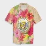 AmericansPower Shirt - Hawaii Coat Of Arm Hibiscus Hawaiian Shirt