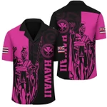 AmericansPower Shirt - Hawaii King Polynesian Hawaiian Shirt Lawla Style Pink