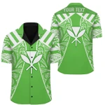 AmericansPower Shirt - Hawaii Kanaka Football Jersey Hawaiian Shirt Green & White Victor Style