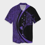 AmericansPower Shirt - Hawaiian Map Manta Ray Polynesian Hawaiian Shirt Purple Circle Style