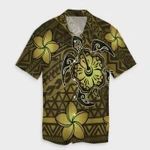 AmericansPower Shirt - Hawaii Mix Polynesian Turtle Plumeria Hawaiian Shirt Nick Style Yellow