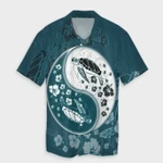 AmericansPower Shirt - Hawaiian Hibiscus Turtle Polynesian Hawaiian Shirt YinYang Style