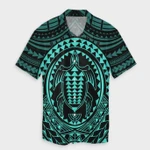 AmericansPower Shirt - Hawaiian Kakau Honu Arc Polynesian Turquoise Hawaiian Shirt
