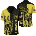 AmericansPower Shirt - Hawaii King Polynesian Hawaiian Shirt Lawla Style Yellow
