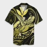 AmericansPower Shirt - Hawaii Turtle Polyensian Hawaiian Shirt Nane Style Yellow