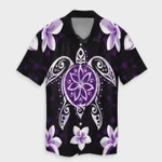 AmericansPower Shirt - Hawaiian Violet Turtle Plumeria Hawaiian Shirt
