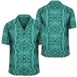 AmericansPower Shirt - Polynesian Symmetry Turquoise Hawaiian Shirt