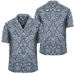AmericansPower Shirt - Polynesian Culture Blue White Hawaiian Shirt
