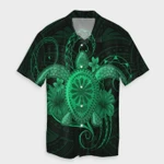 AmericansPower Shirt - Hawaii Turtle Hibiscus Polynesian Hawaiian Shirt Full Style Green
