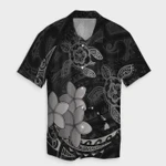 AmericansPower Shirt - Hawaii Polynesian Turtle Plumeria Hawaiian Shirt Pog Style Gray