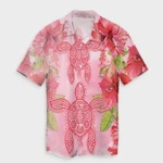 AmericansPower Shirt - Hawaii Turtle Hibiscus Hawaiian Shirt Pink Style