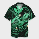 AmericansPower Shirt - Hawaii Turtle Polyensian Hawaiian Shirt Nane Style Green