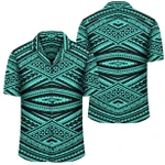 AmericansPower Shirt - Polynesian Tatau Turquoise Hawaiian Shirt