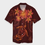 AmericansPower Shirt - Hawaiian Turtles Hibiscus Plumeria Polynesian Hawaiian Shirt Red